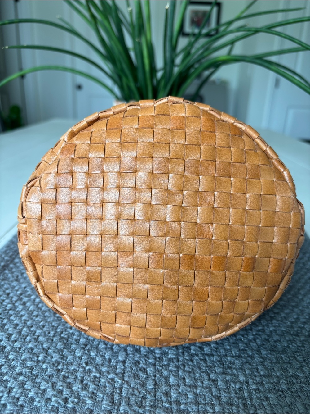 Clare V Petite Jeanne Woven Bucket Bag in Natural - Picture 5 of 12